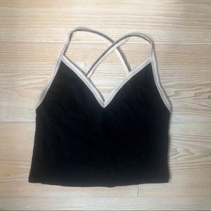 Urban Outfitters black cross back cropped top